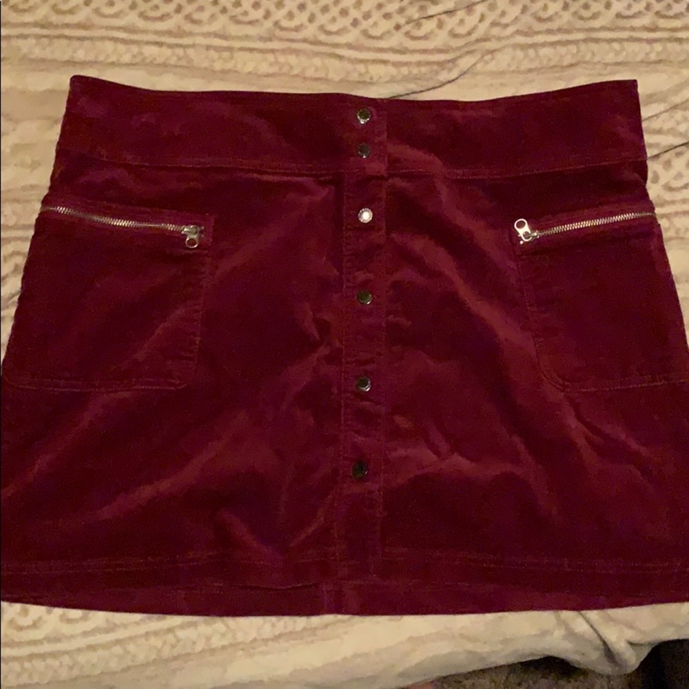 Red Corduroy Skirt